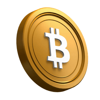 Dans le design de la section hero, pièce Bitcoin (BTC) inclinée